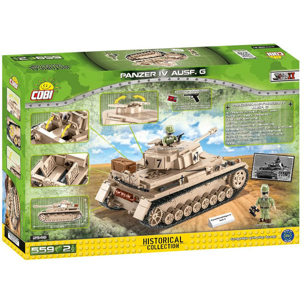 Cobi - 2546 Afrika Korps Panzer IV Ausführung G - Modellbau Militär - 555 Klemmbausteine Militär Gubrix 