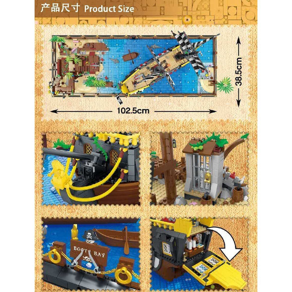 Mork 31002 - Booty Bay Piraten Bucht mit Schiff - Modellbau Diorama - 5937 Teile Schiffe Gubrix 