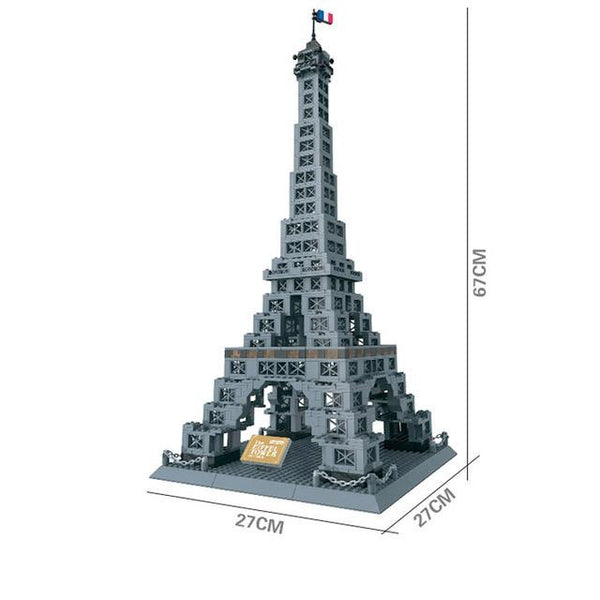 Wange - 5217 Eiffelturm Paris - Modellbau Architektur - 978 Klemmbausteine Häuser (Architektur) Gubrix 