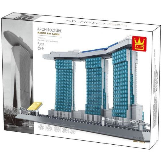 Wange - 4217 Marina Bay Sands Hotel Singapur - Modellbau Architektur - 881 Klemmbausteine Häuser (Architektur) Gubrix 