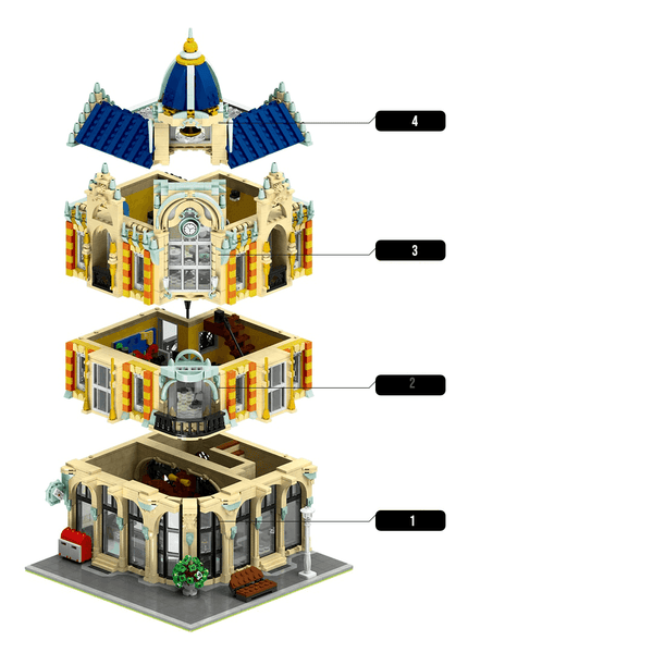 Mould King - Postamt Modellhaus - Modellbau Haus - 3050 Klemmbausteine Häuser (Architektur) Gubrix 